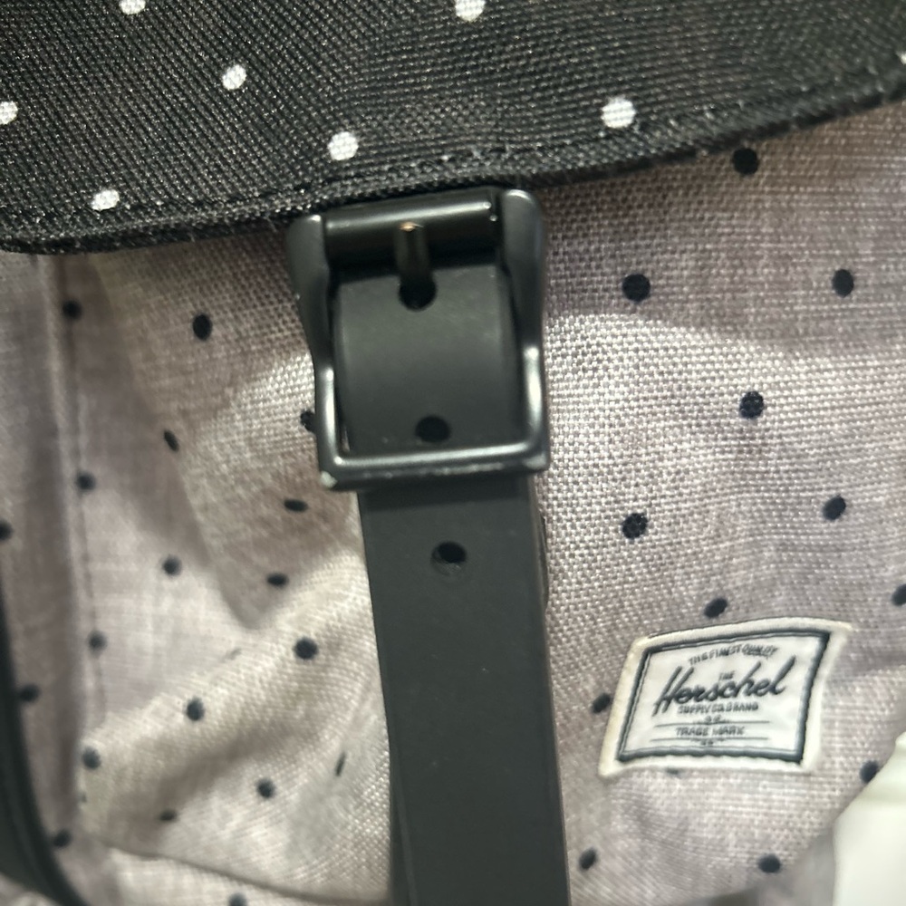Herschel Supply Company Dawson Black and Gray Backpack with Polka Dots - Picture 3 of 9